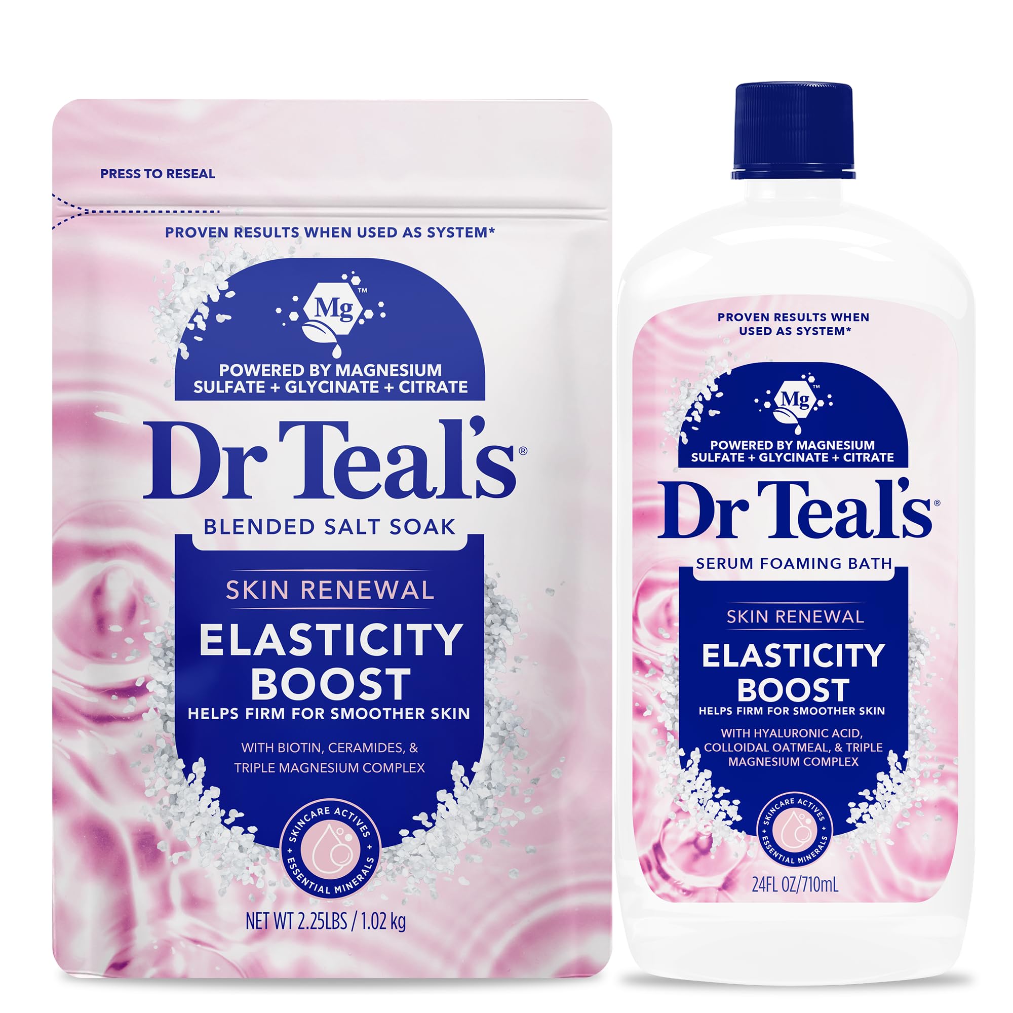 Dr Teal’s Skin Renewal Elasticity Boost Salt & Foaming Bath Combo Pack