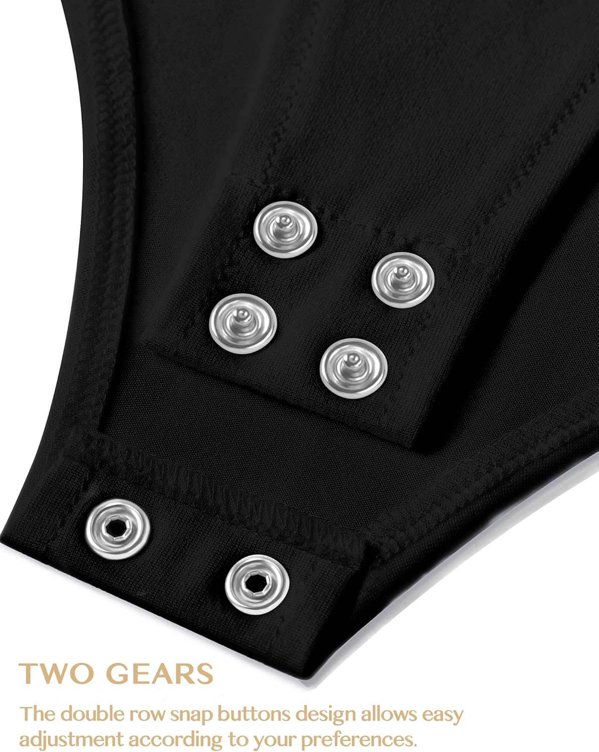 YOGINGO Long Sleeve Square Neck Bodysuits for Womens Going Out Body Suits Basic Leotards Jumpsuits Outfits Shirt Tops Halloween Fall Outfits Dupe Tummy Control Black S - Image 5