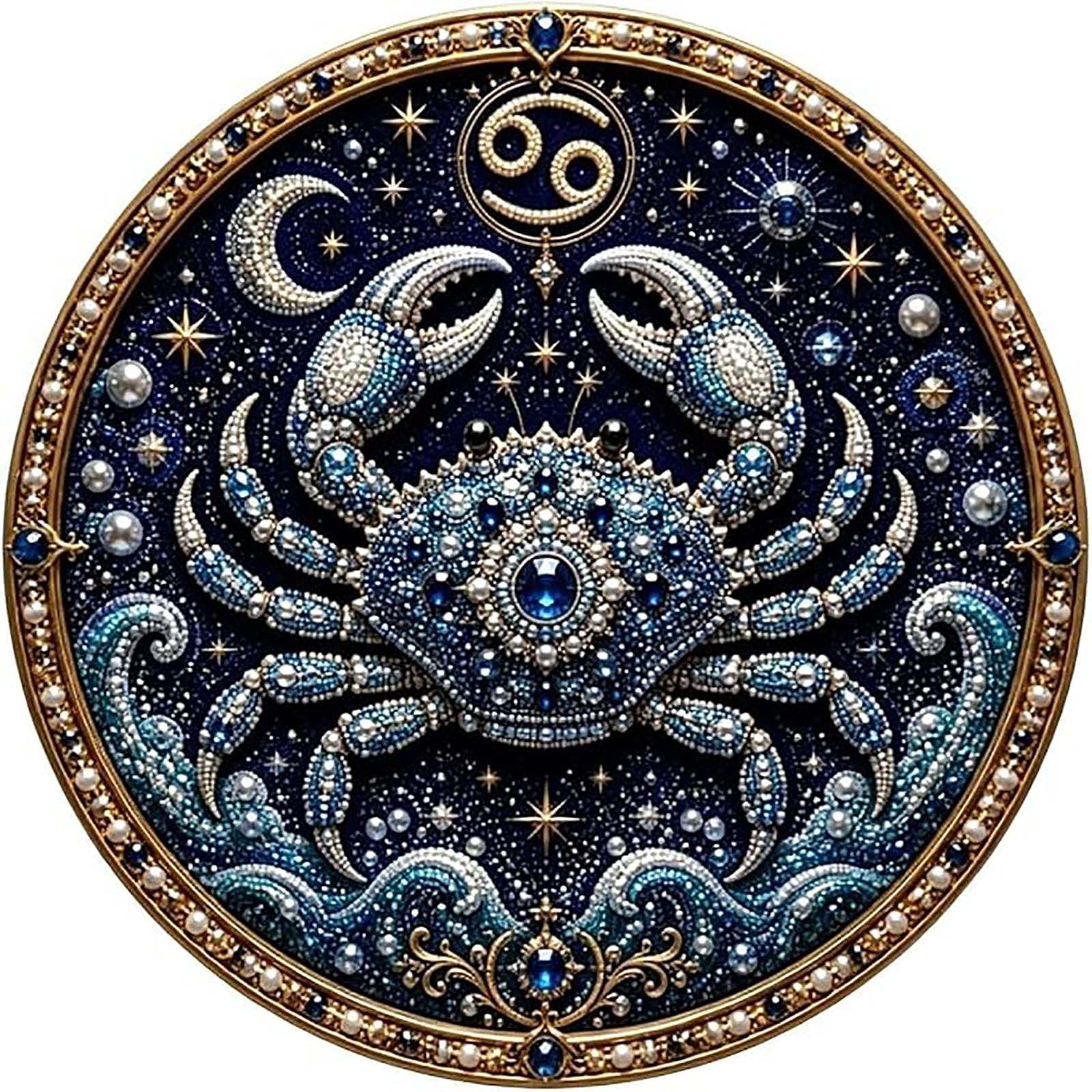 WEIWOGU 12 Zodiac Signs Pearl Art Kit, Astrology Diamond Painting (#J)