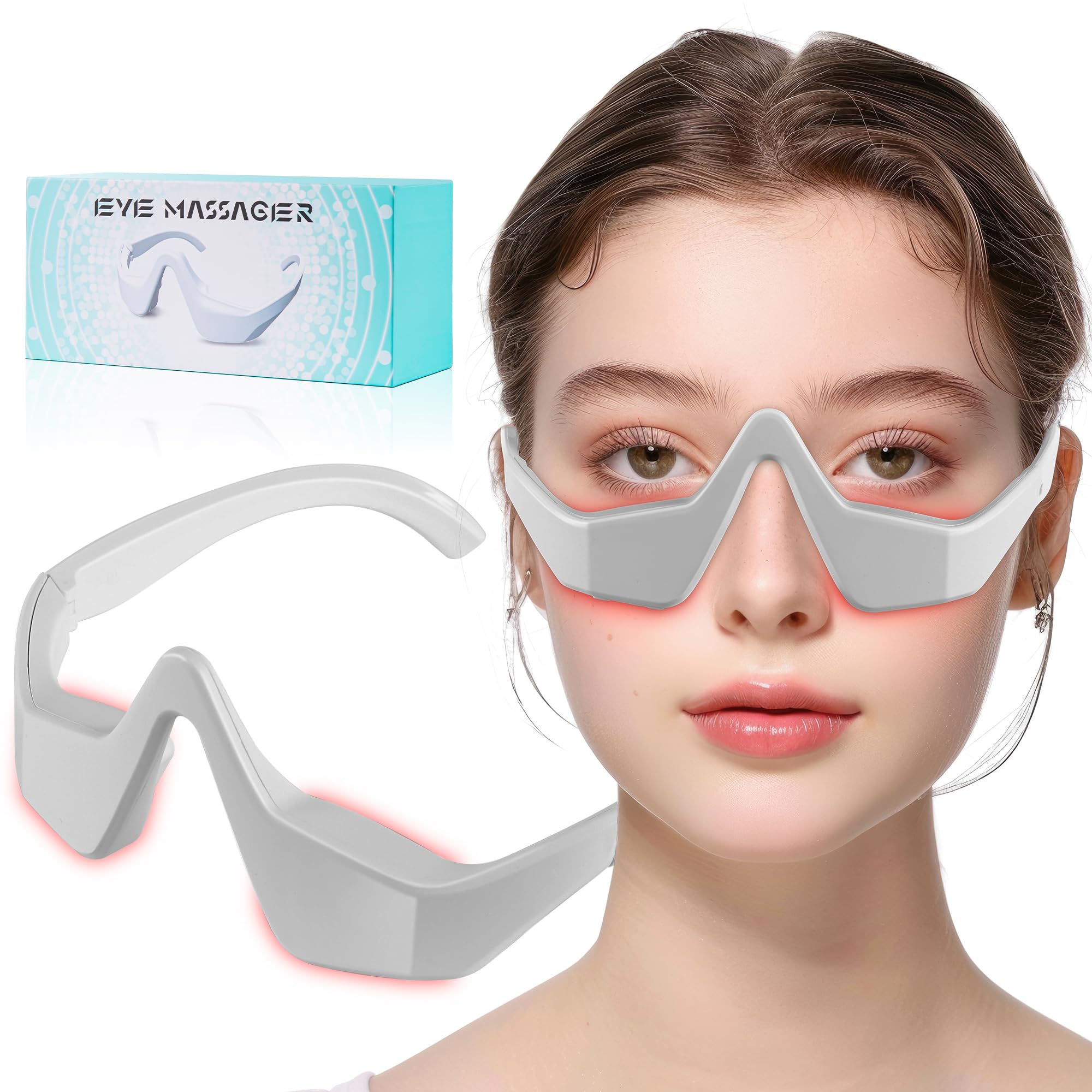 Under Eye Red Light Therapy Glasses Red Light Therapy Device Microcurrent Eye Massager Eye Beauty Glasses Eyes Bag