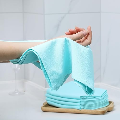 Miniatura 4 de Paquete de 6 paños de cocina en blanco altamente absorbentes, 100% algodón, para secar y limpiar, 19.7 x 27.6 in (beige)