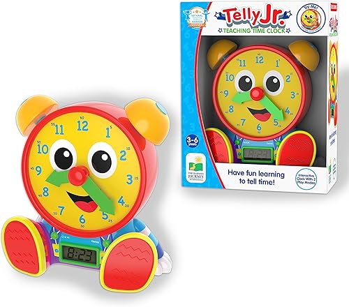 The Learning Journey - Reloj de tiempo de enseñanza Telly Jr. - Color primario - Reloj de enseñanza del tiempo - Juguetes y regalos para niños y
