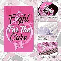 Vista 3 de 24 blocs de notas inspiradores de concientización sobre el cáncer de mama, cuaderno de bolsillo pequeño de cinta rosa, cuadernos motivacionales