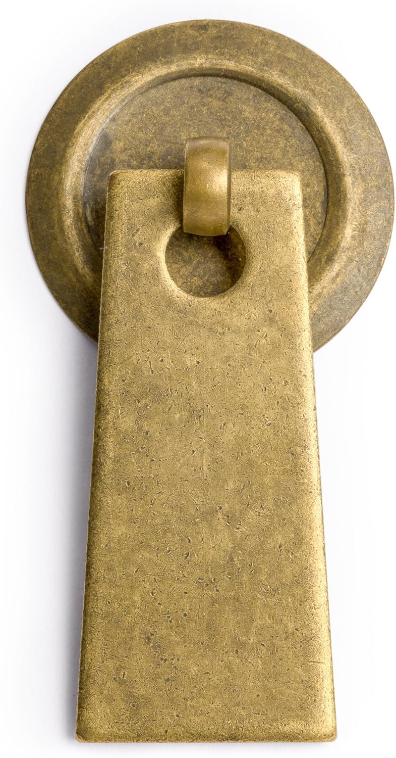 Hardware Philosophy "Art Deco Leaf Brass Hardware Pulls 2.7 Inches - Set of 2 - Architectural, Interior Design, Furniture Cabinet Customization Hardware