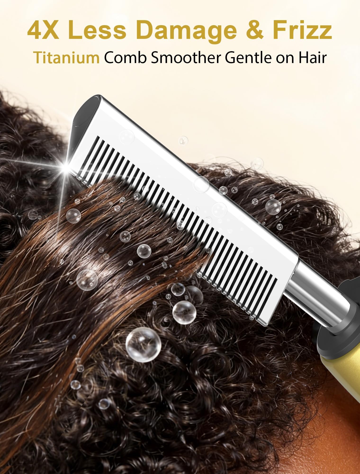 V-Shaped Titanium Electric Hot Comb with Adjustable Heat