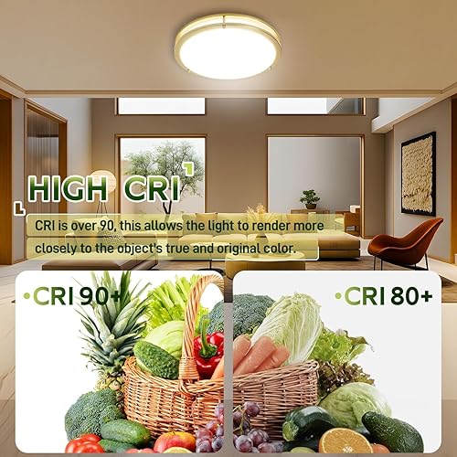 Miniatura 23 de hykolity Lámpara de techo LED de montaje empotrado de 10 pulgadas, 17 W, 1100 lm, 2700 K/3000 K/3500 K/4000 K/5000 K, luces de techo ajustables