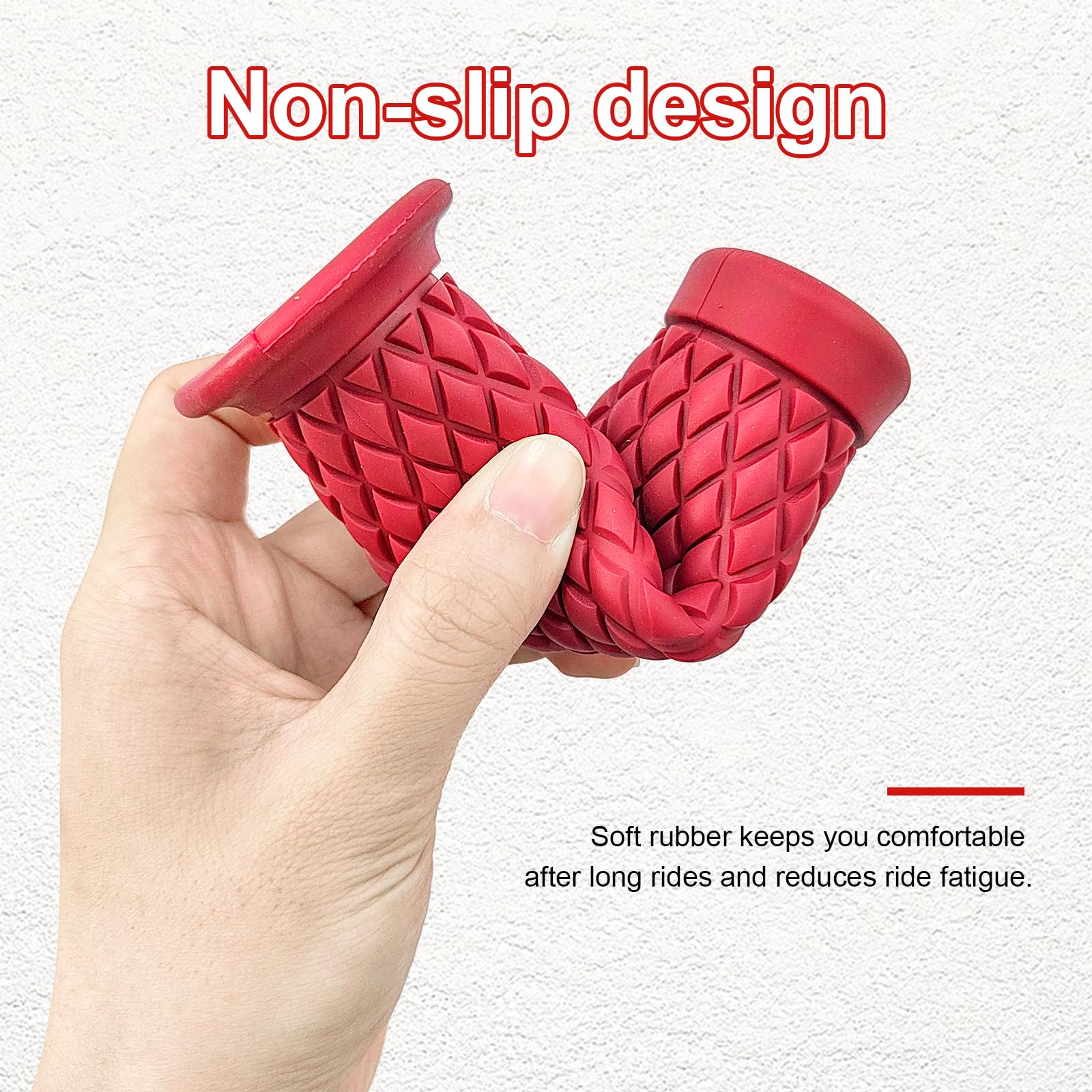 Poignées De Moto De 2,2 Cm, Guidon Antidérapant Pour Moto Tout-terrain, Motocross (couleur : Rouge) Poignée De Moto Tout-terrain Poignée De Moto