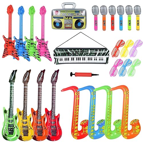 Lot de 27 accessoires de fête gonflables, instruments gonflables pour