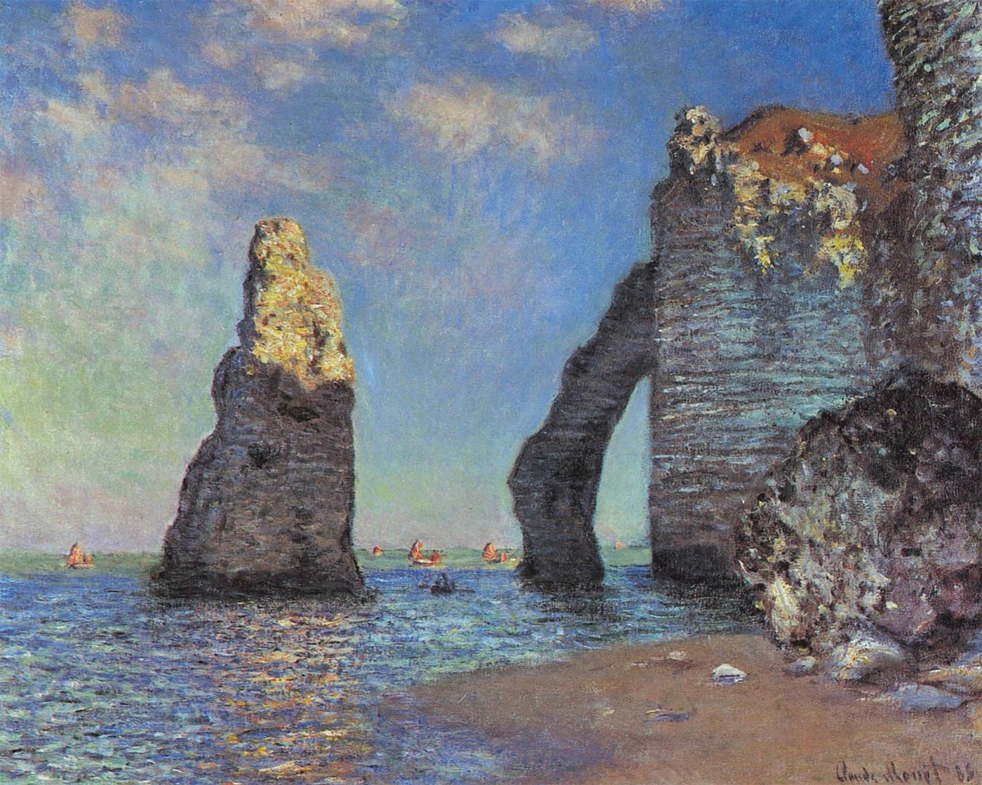 ARTXLXXBN Famous Prints Artwork Pictures Poster Painting Art the Cliffs At Etretat by Claude Monet Artwork Landscape Pictures for Home Decor 60x90cm