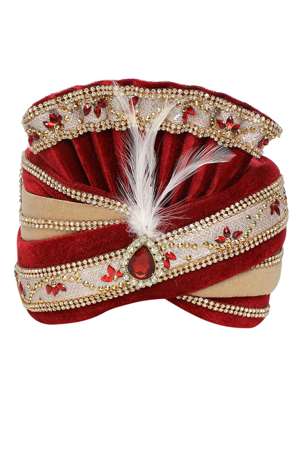 KMINE Men's Multicolour Velvet Turban for Wedding / Party