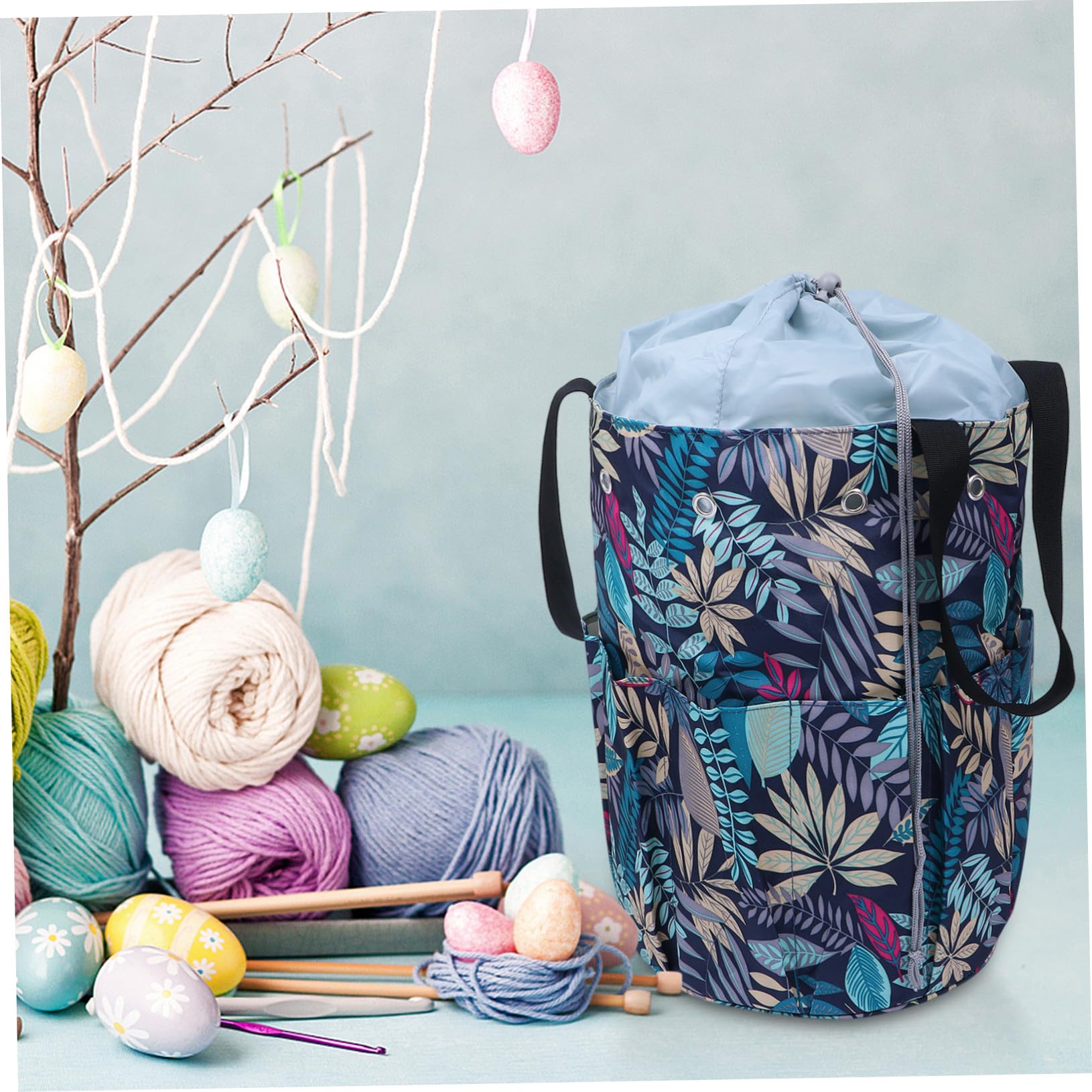 Multifunktionale Oxford Baumwolltasche mit Strapazierfähigem Garn organizer Praktische Aufbewahrungstasche für Strickzeug und Nähutensilien Tragbar und Langlebig