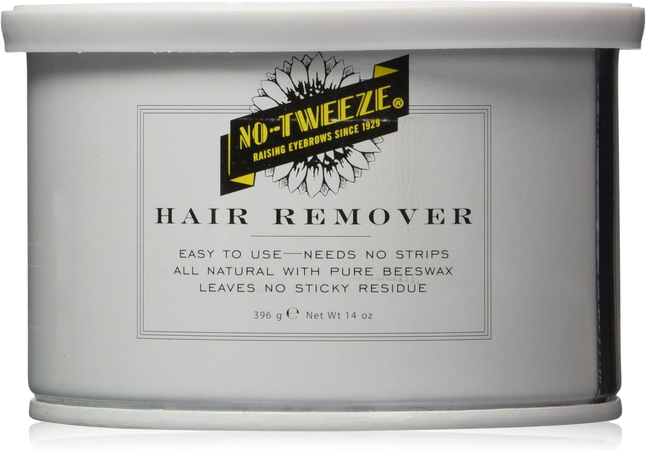 no tweeze All-Natural Hair Removal Wax - Beeswax, Hard Wax for Hair Removal, Strip-Free Waxing Kit for Women, Ideal for Face, Bikini & Eyebrows, 14 oz