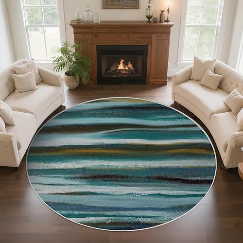 Miniatura 10 de Alfombra abstracta 5 x 7 para sala de estar, comedor, oficina, dormitorio, verde salvia Abstracto Verde Salvia,Abstracto Verde Rojo,Camelia azul