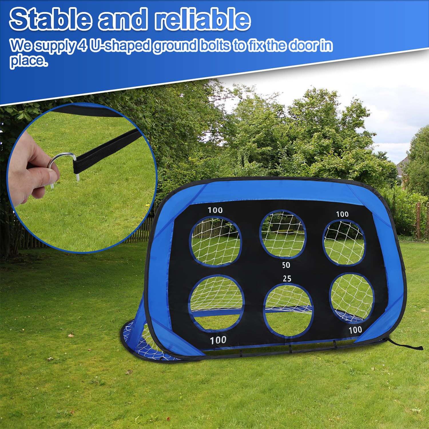 4-in-1 Fußballtor,Fussballtore mit 4 Spielmodi und Tragetasche für Garten Kinder für Strand, Park, Trainingstore, Spielplatz, Hinterhof, Garten