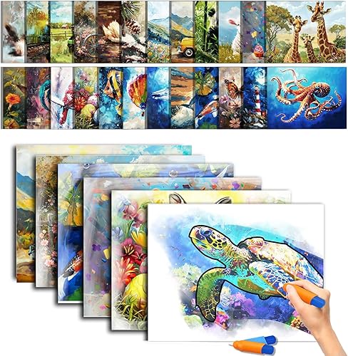 Paquete de 25 productos de demencia para ancianos reutilizables, juego de colorear de garabatos de agua para personas mayores, actividades de