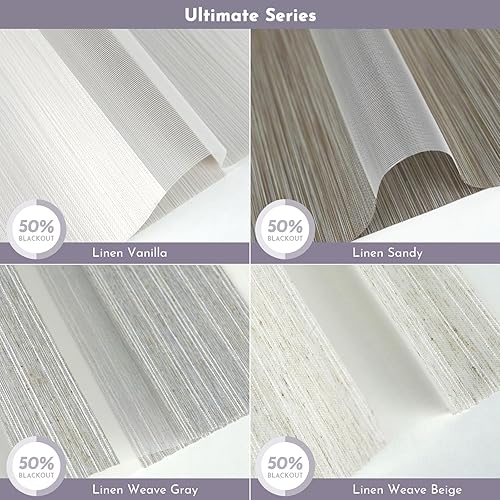 Miniatura 6 de Graywind Eve Zebra Blinds - Persianas de doble capa, control de luz de privacidad, talla única (muestras de tela)