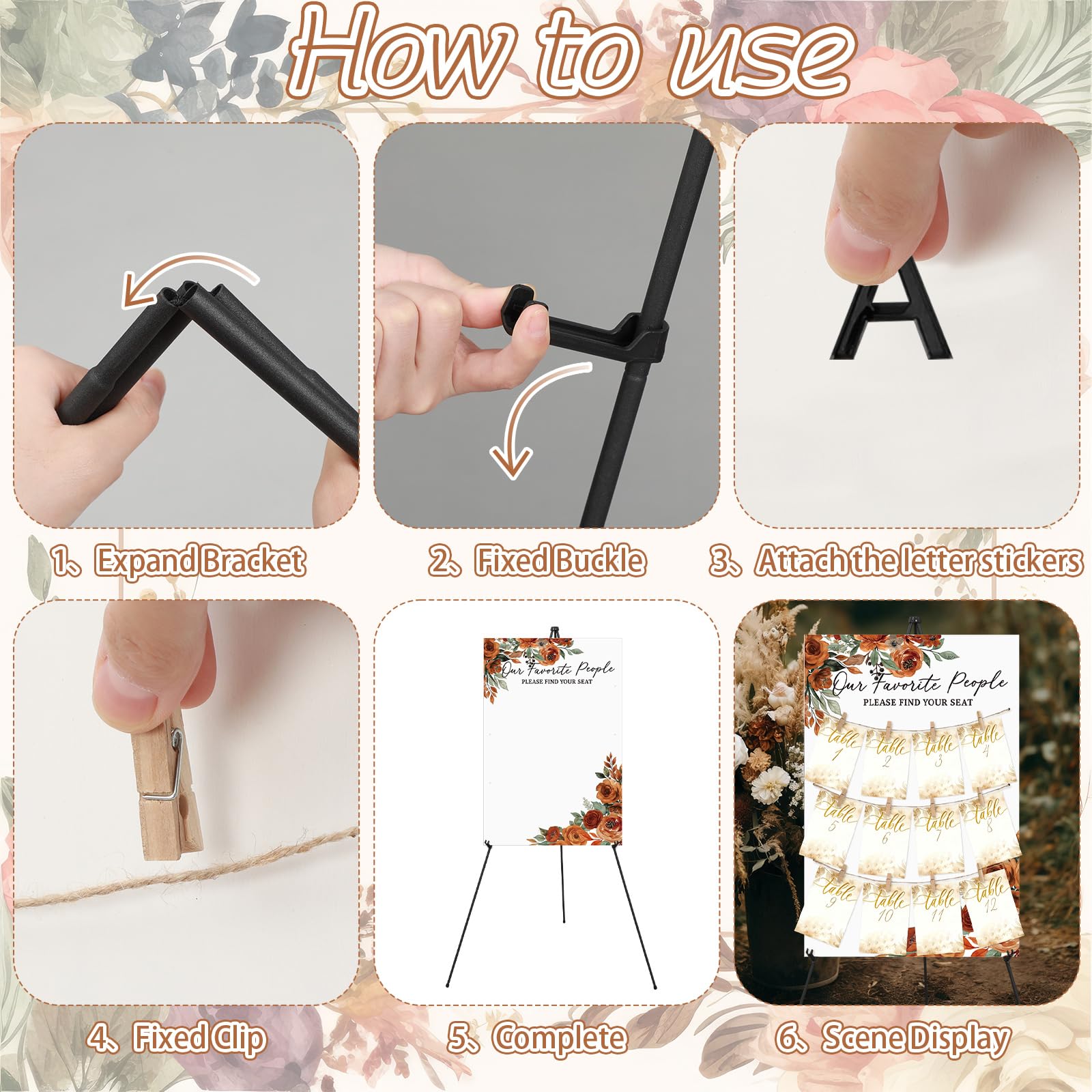 ⚫️ウエルカム フラワーボード⚫️ Amazon.com: Pinkunn Terracotta Floral Wedding Seating Chart with