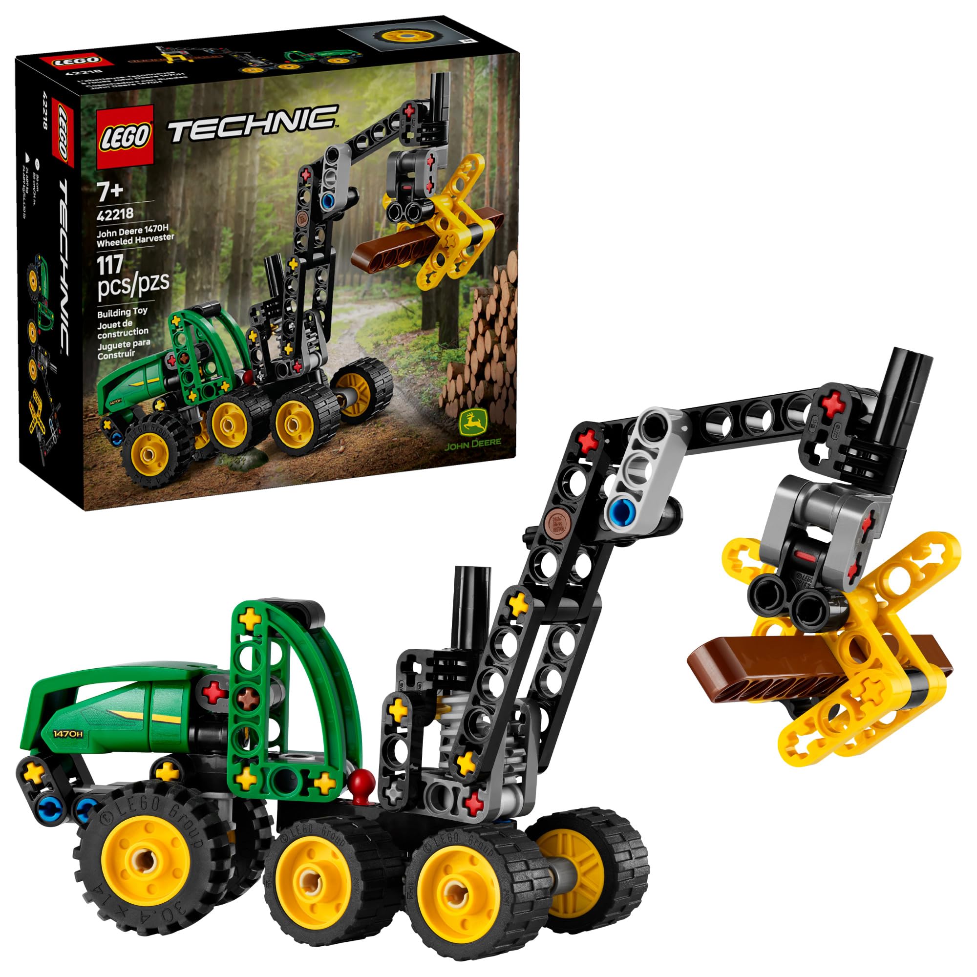 LEGO Technic John Deere 1470H Wheeled Harvester Building Toy for Kids - Heavy Vehicle Playset W/Realistic Suspension & Steering - STEM Toy for Boys & Girls, Ages 7+ - Gift Idea for Birthdays - 42218