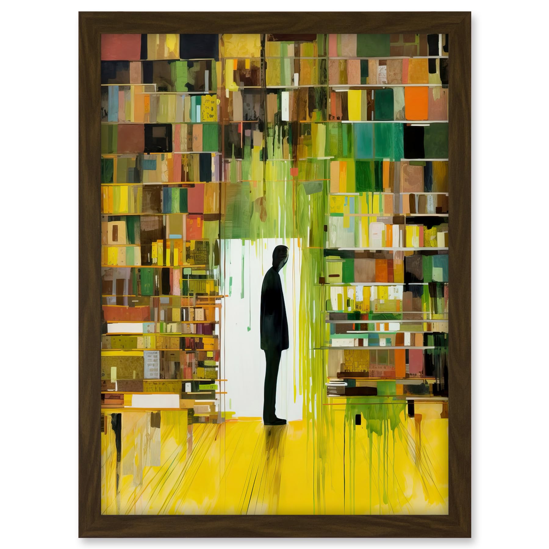 Artery8 The Silence a Person Finds in a Quiet Library Artwork Framed A3 Wall Art Print