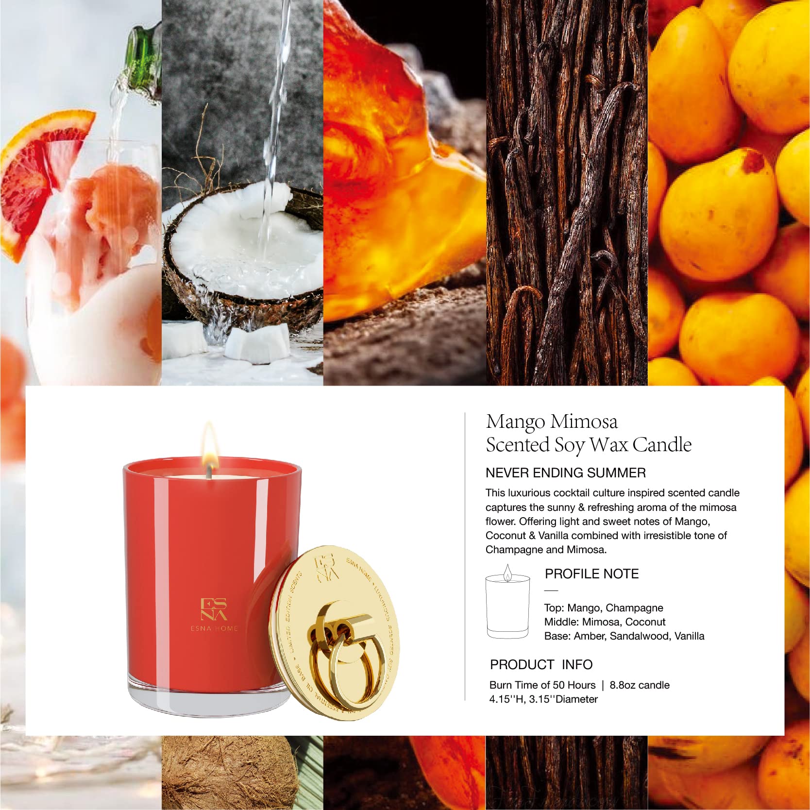 Lawenda Mango Mimosa Świeca sojowa