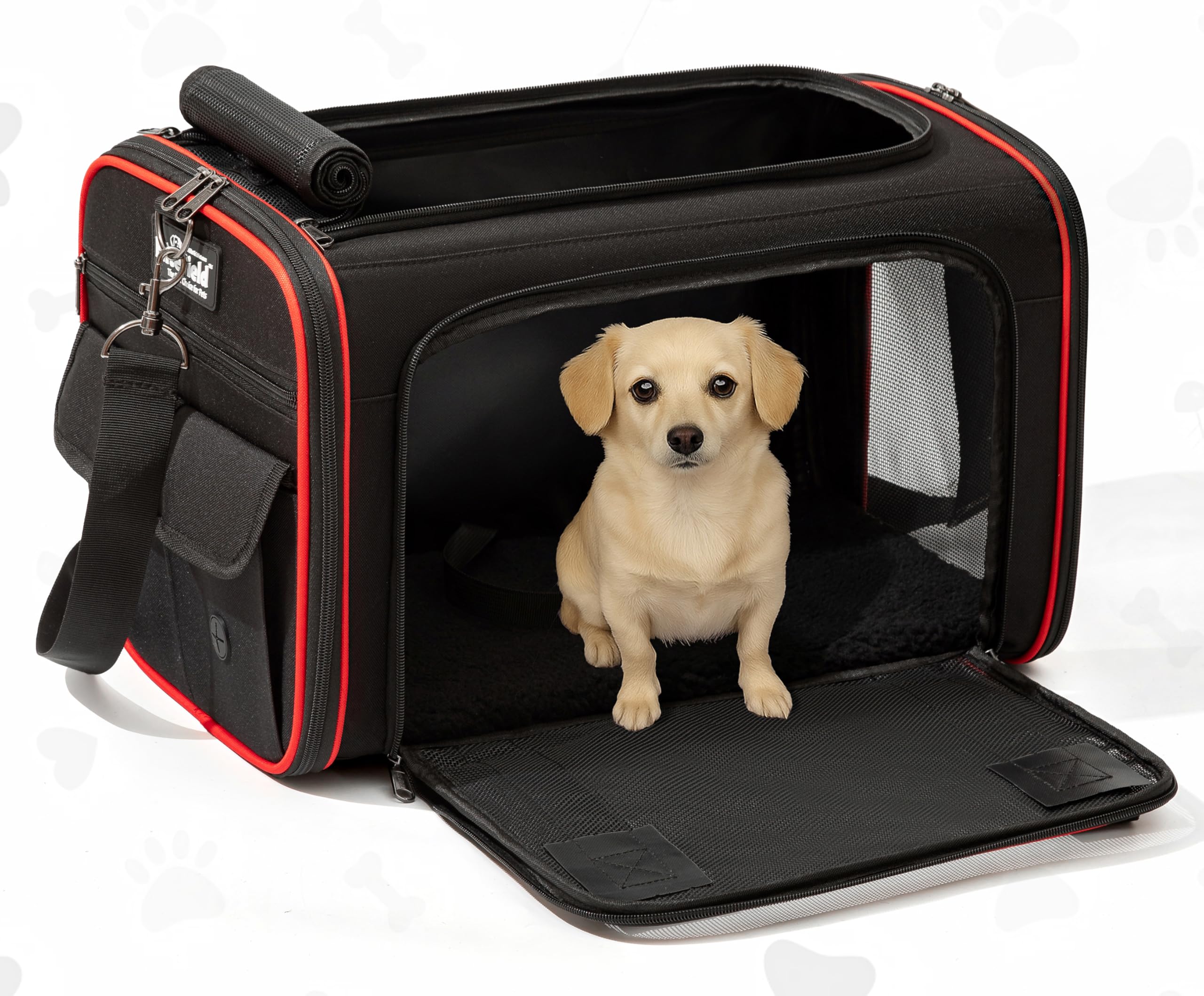 EliteField Soft-Sided Pet Carrier (3-Year Warranty, Airline Approved), Foldable Travel Bag with Removable Fleece Bed for Dogs, Cats & Small Pets, Scratch-Resistant Mesh