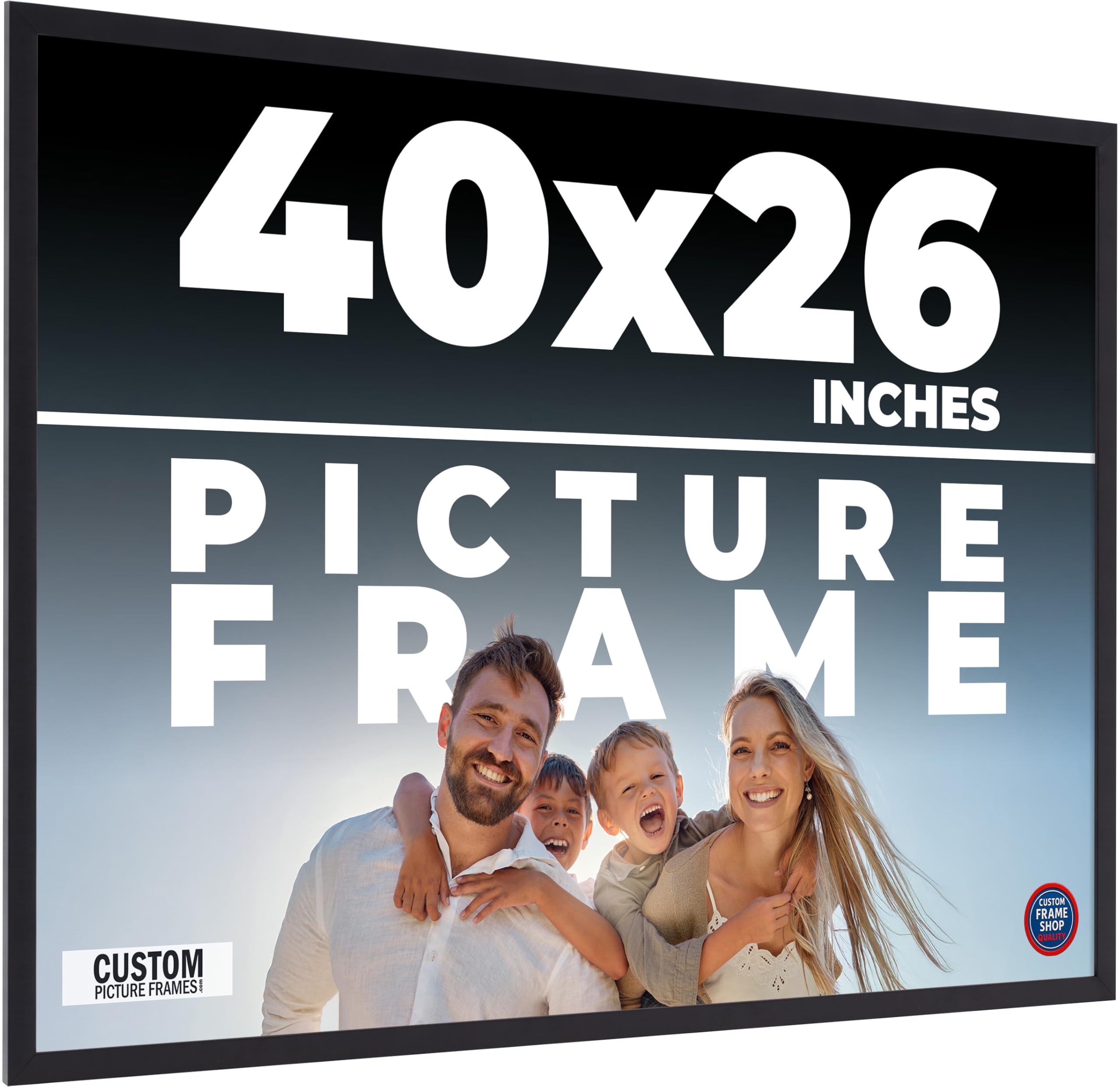 Amazon.com - 40x26 Frame Black Real Wood Picture Frame Width 0.75