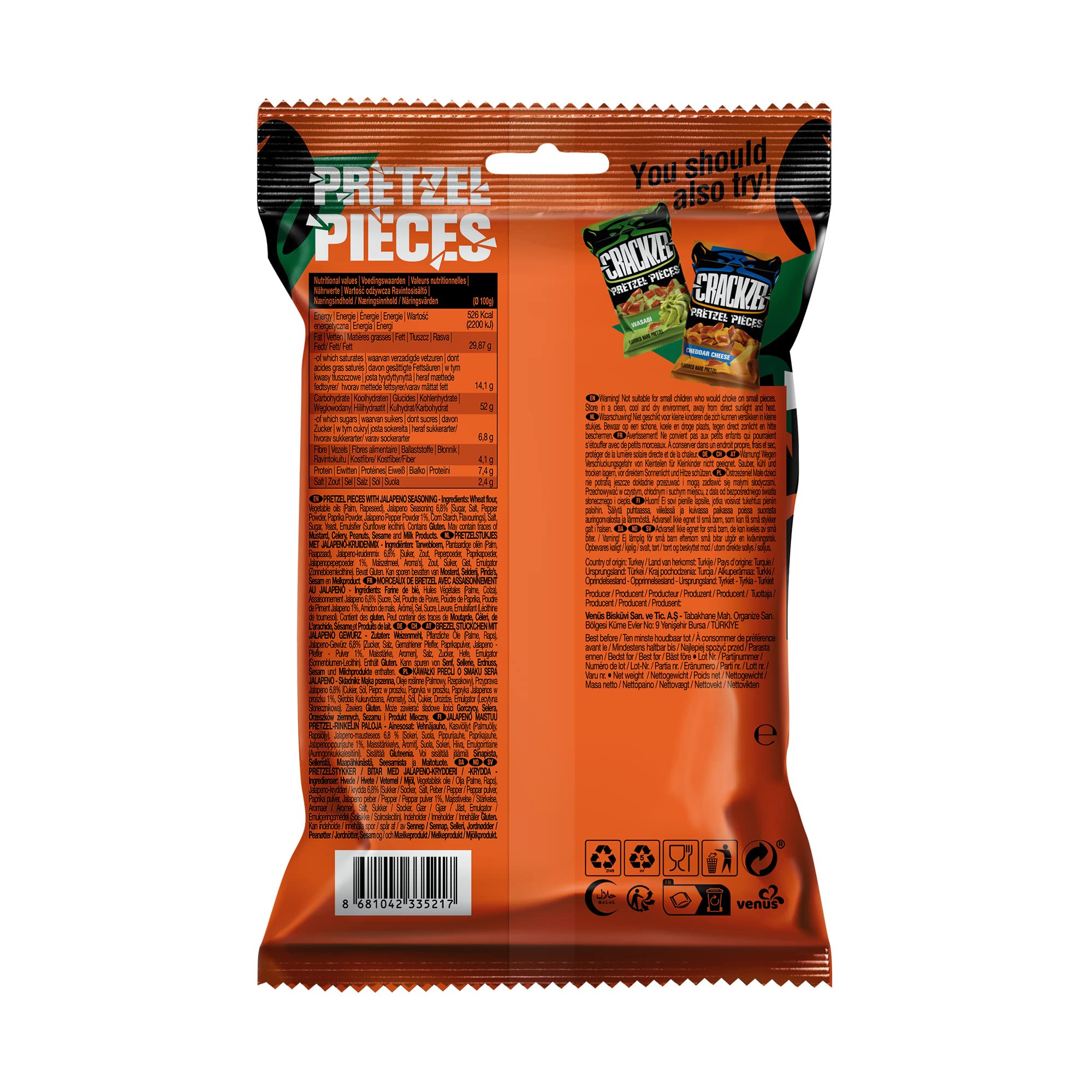 Crackzel Jalapeno Pretzel Pieces 24 x 85 gr