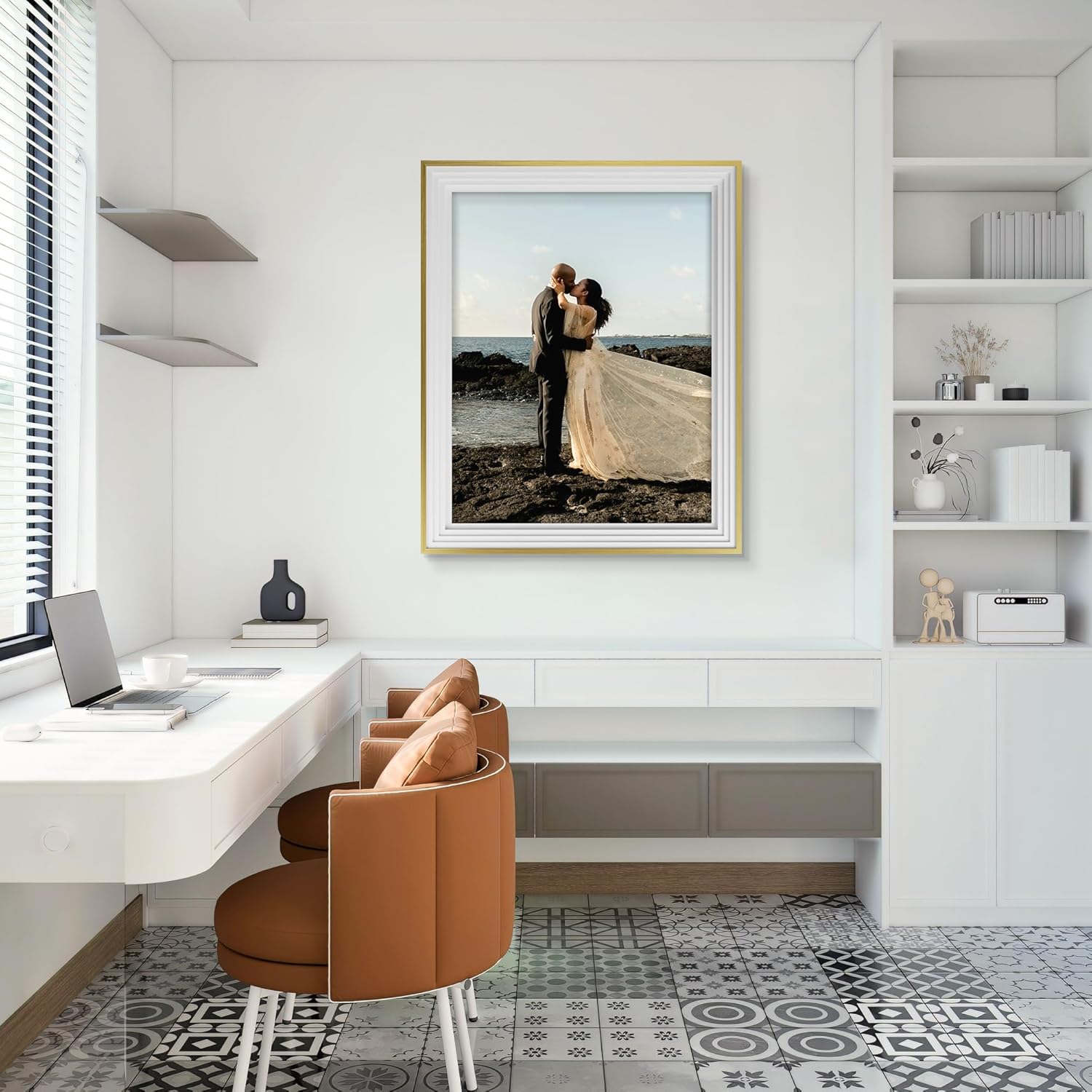 Abtgt 18x24 Frame Ornate Vintage Style, Made of Black MDF Backing for Horizontal or Vertical Wall Mount, 18x24 Poster Frame for Home Decor, Gold 1 Pack