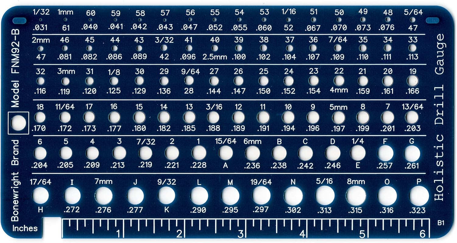 Holistic Drill Bit Gauge 3 Drill Bit Gauges in One