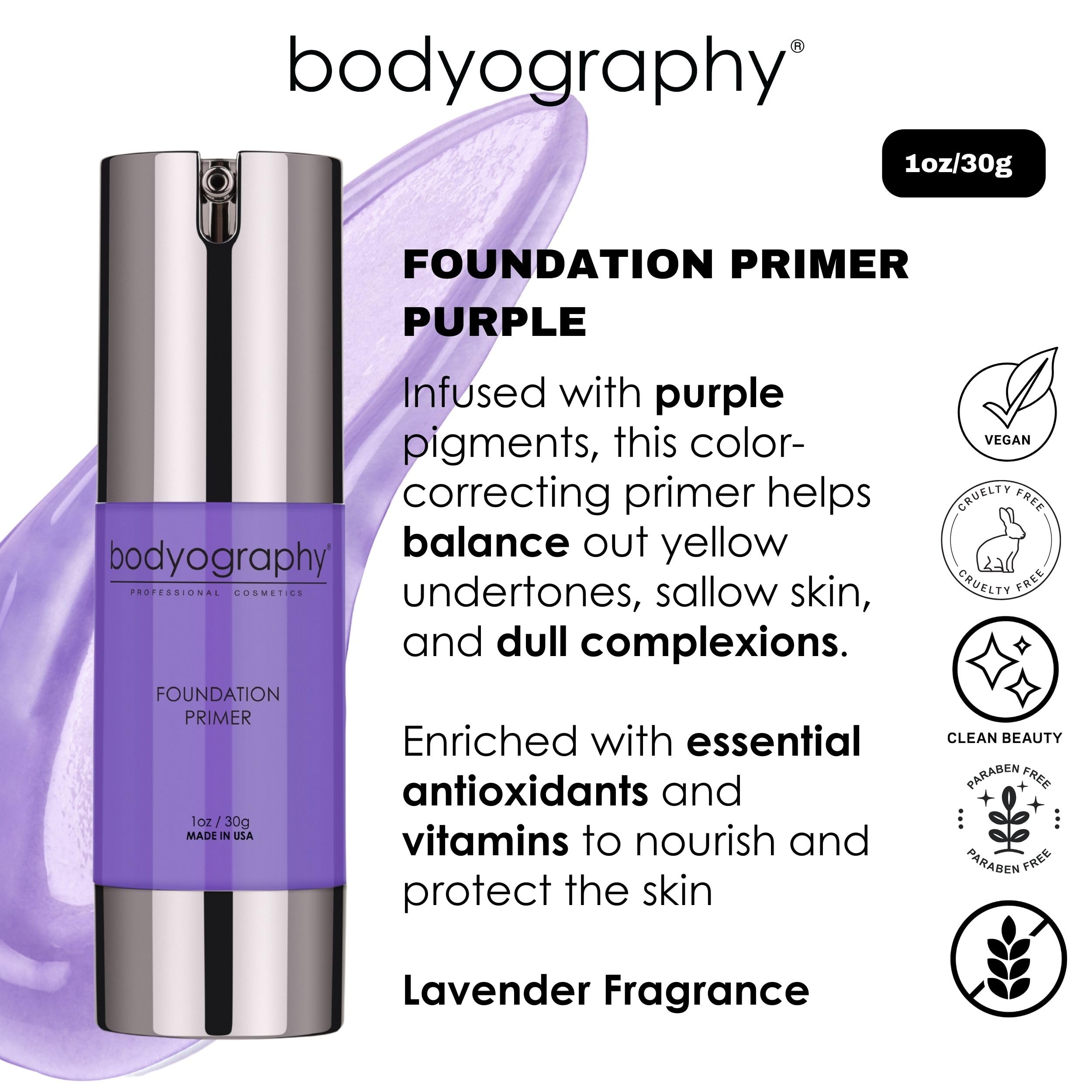 Bodyography Foundation Primer, Purple, 1 Ounce by Bodyography