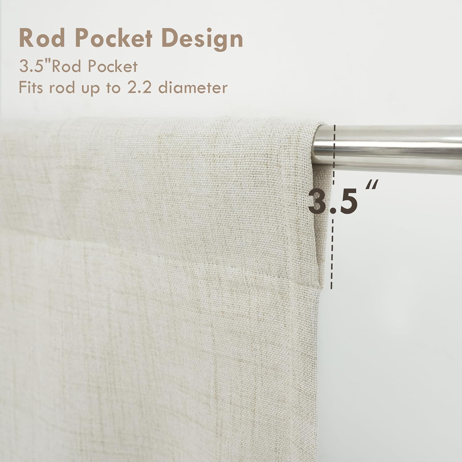 DriftAway Double Layer Linen Blackout Tie Up Curtains Thermal Insulated Fully Lined Balloon Roman Shade Bathroom Window Adjustable Rod Pocket for Small Window 39 Inch by 55 Inch Beige