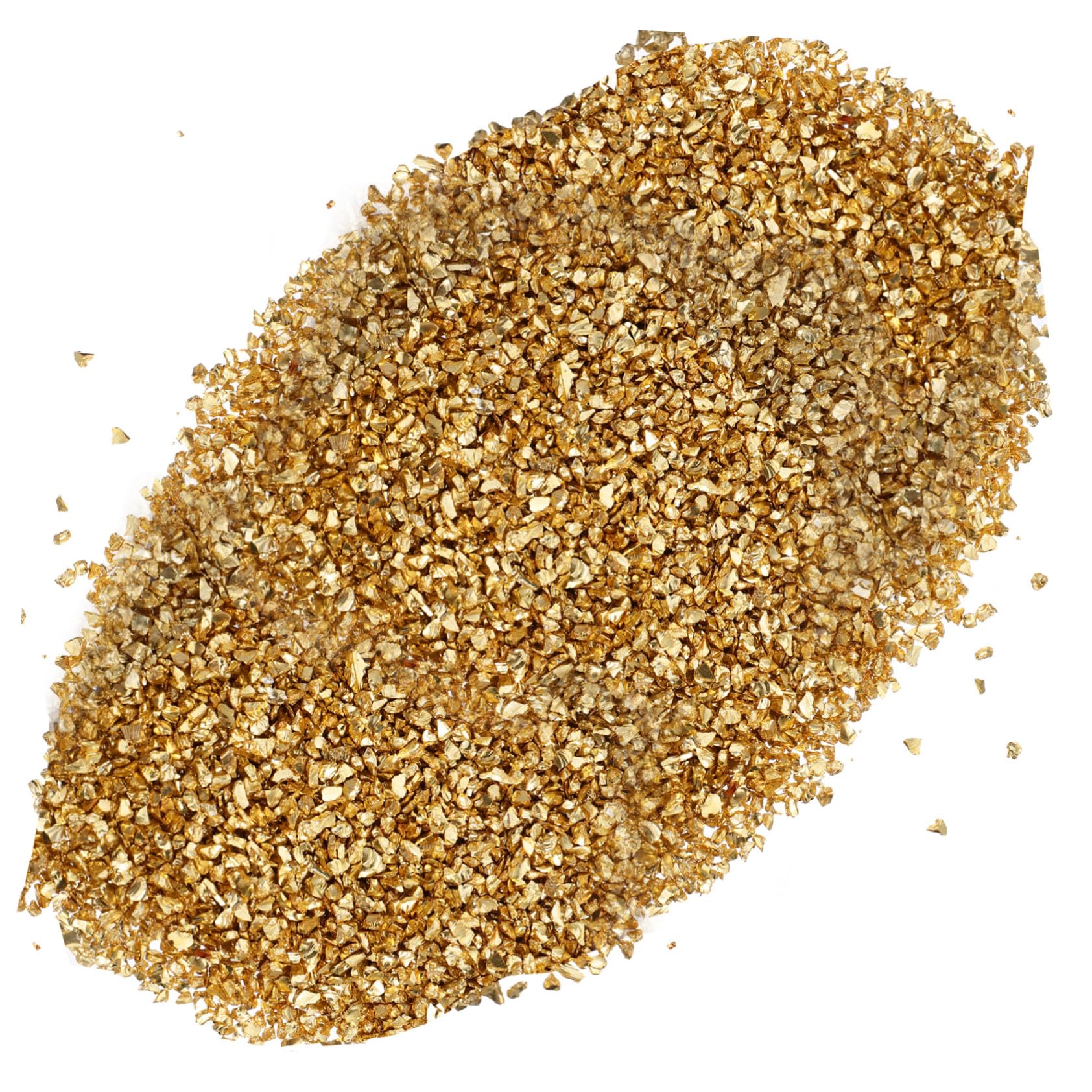 Unregelmäßiges Glas 500g Gold Metallic Chips 2mm Bastelmaterial für Epoxidharz Nagelkunst und Kreative Dekorationen