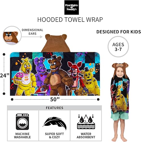 Miniatura 31 de Franco - Toalla de rizo de algodón suave con capucha para niños, para uso en baño y playa, 24 x 50 pulgadas, Jurassic World: Mundo Jurásico