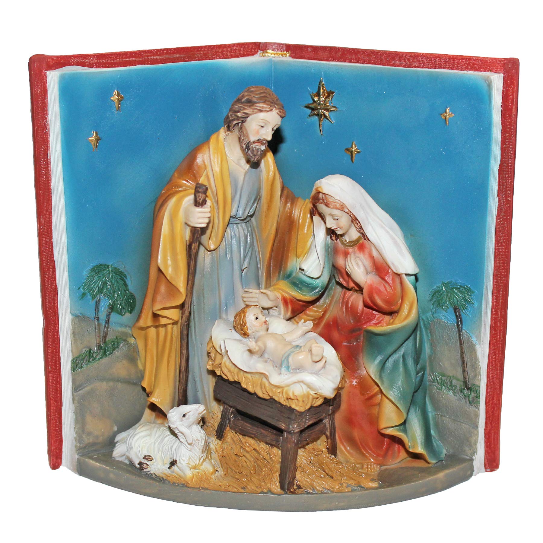 CBC Distributors Christmas Nativity/Holy Family Resin 3D Book Ornament