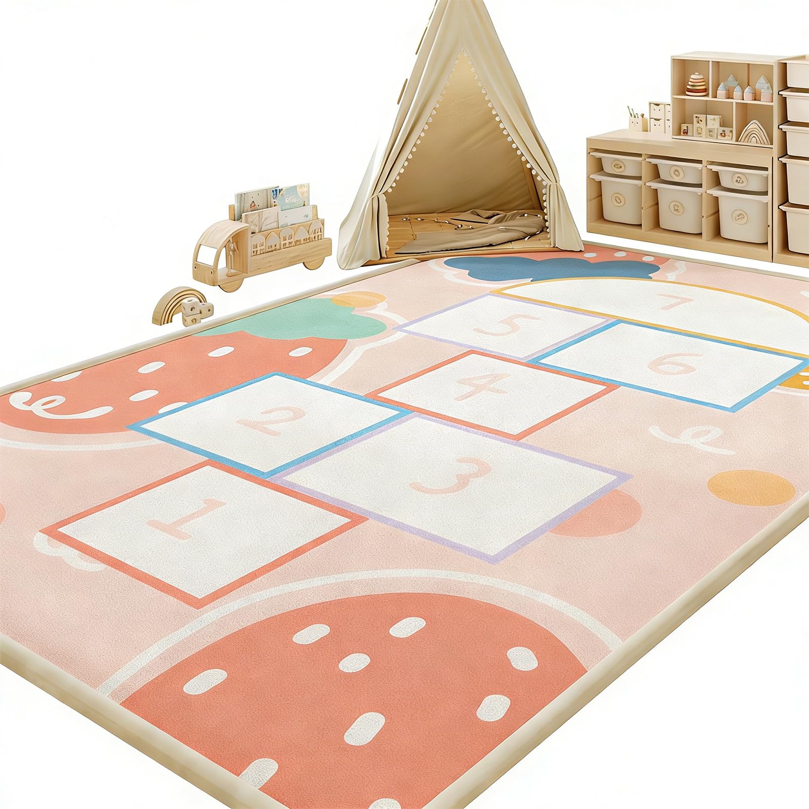 Atemrdsye Memory Foam Mat, Extra Thick Area Rug 2cm for Kids Living Room Baby Playroom Crawling Carpet with Non Slip Play Mat Floor Toddler Nursery Carpet 200 x 280 cm