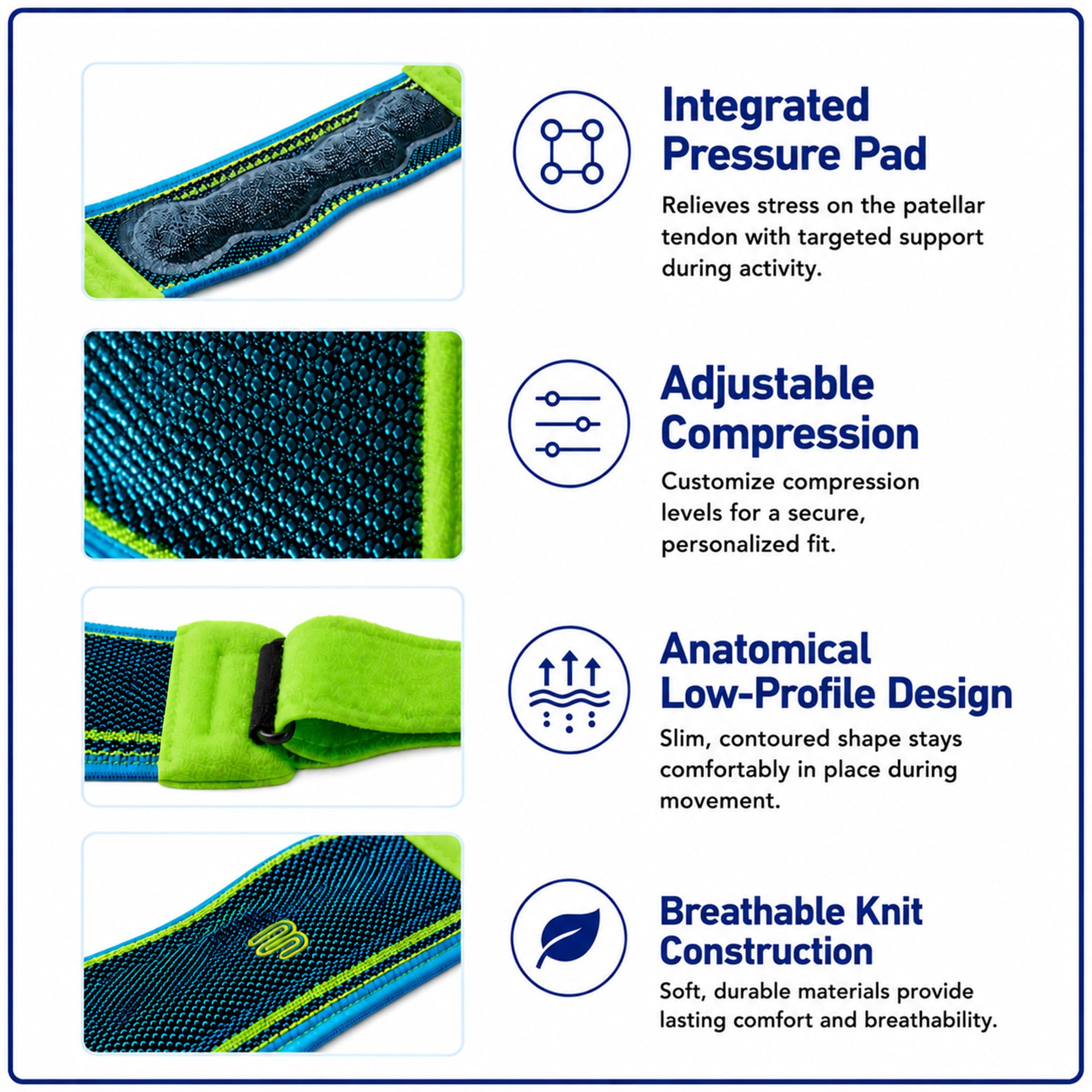 Bauerfeind Bandaż na rzepkę "Knee Strap", pas sportowy na kolano unisex, odciążenie