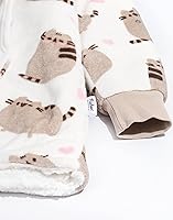 Vista 7 de Pusheen - Manta para mujer Sudadera con capucha de forro polar con estampado de gato atigrado con corazones Lindo suéter con capucha