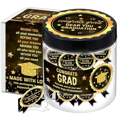 Graduation Affirmation Jar, 60 Daily Encouragement Cards for New Beginnings, Graduation Jar of Affirmations, Inspirational Medal Desk Decor, Meaningful Gift for Class of 2026, Friends, Son, Daughter