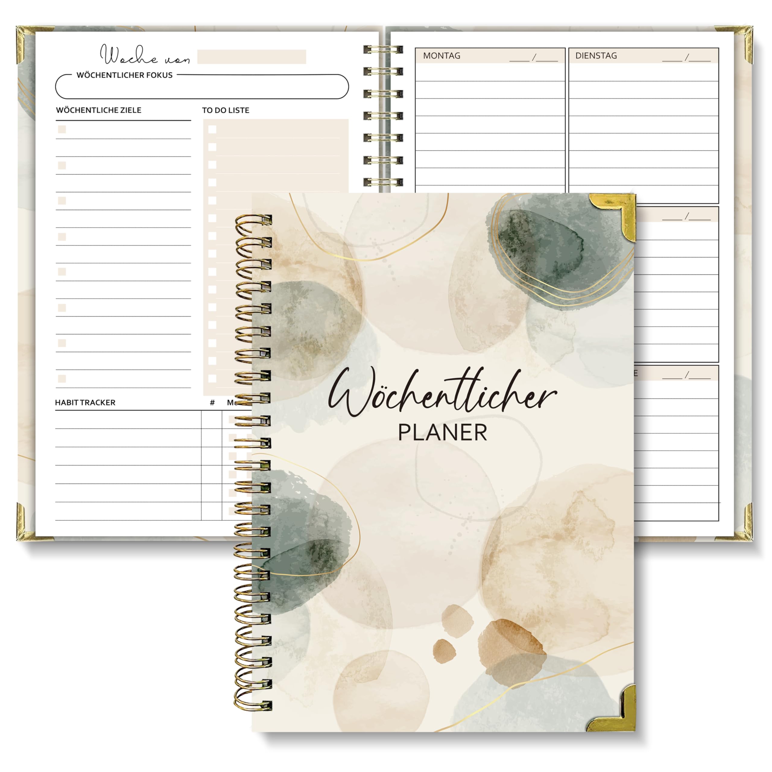 BIROYAL Ongedateerde weekplanner | Afsprakenplanner A5 | wekelijkse afsprakenkalender met to-do-lijst, groot notitieveld | 52 bladen afsprakenplanner in het Nederlands ringband met hardcover | Planner