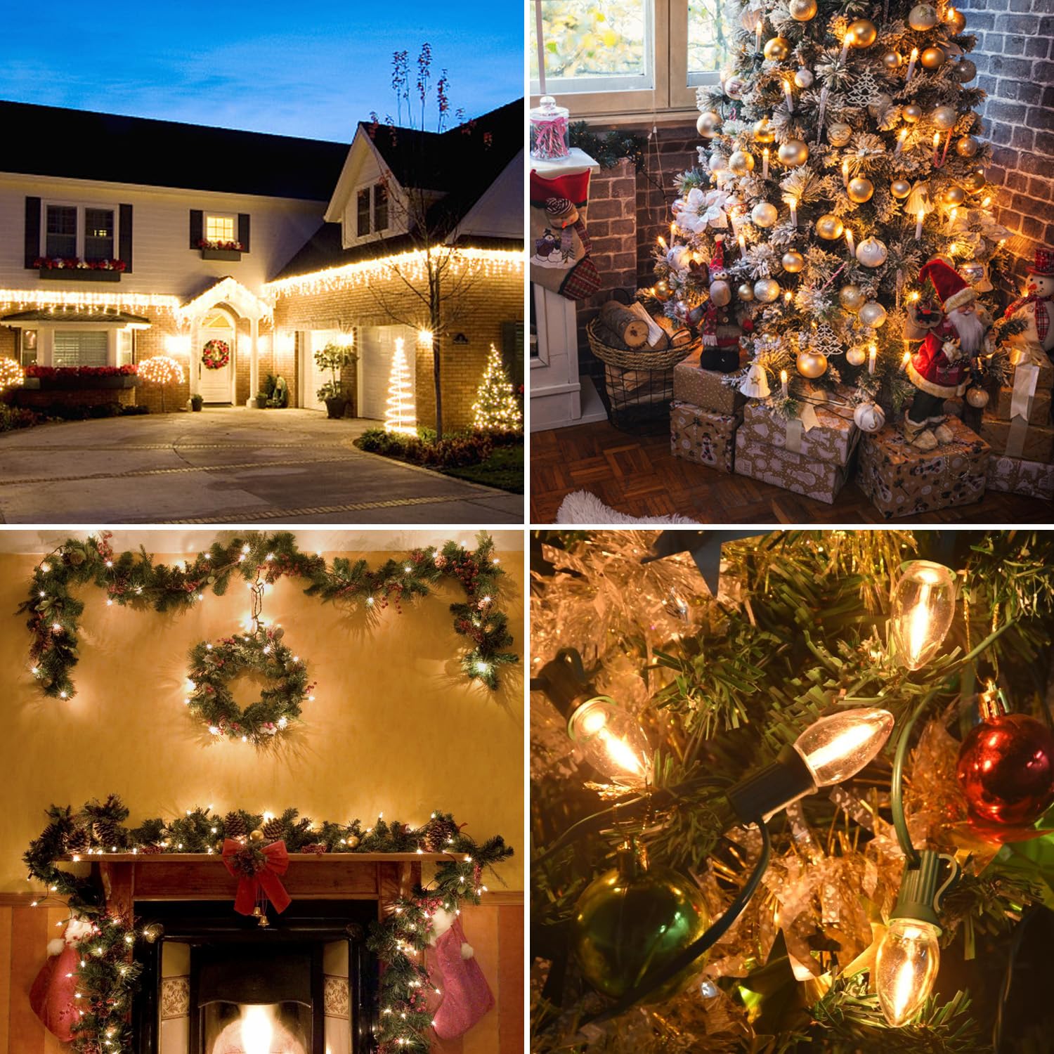 25 Pack C7 LED String Light Replacement Bulbs 0 6W Warm White 2200K E12 Candelabra Base Waterproof Clear — view 7