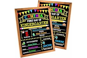 First Day of School Sign - Double-Sided Chalkboard with Frame - Back...