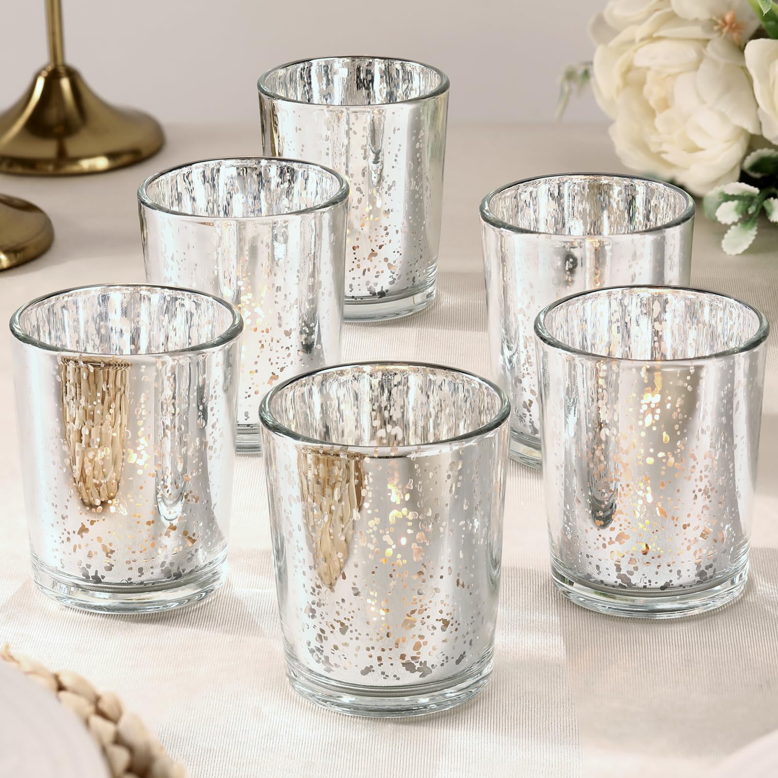 Gold Votive Candle Holders - 6 Piece Set -17