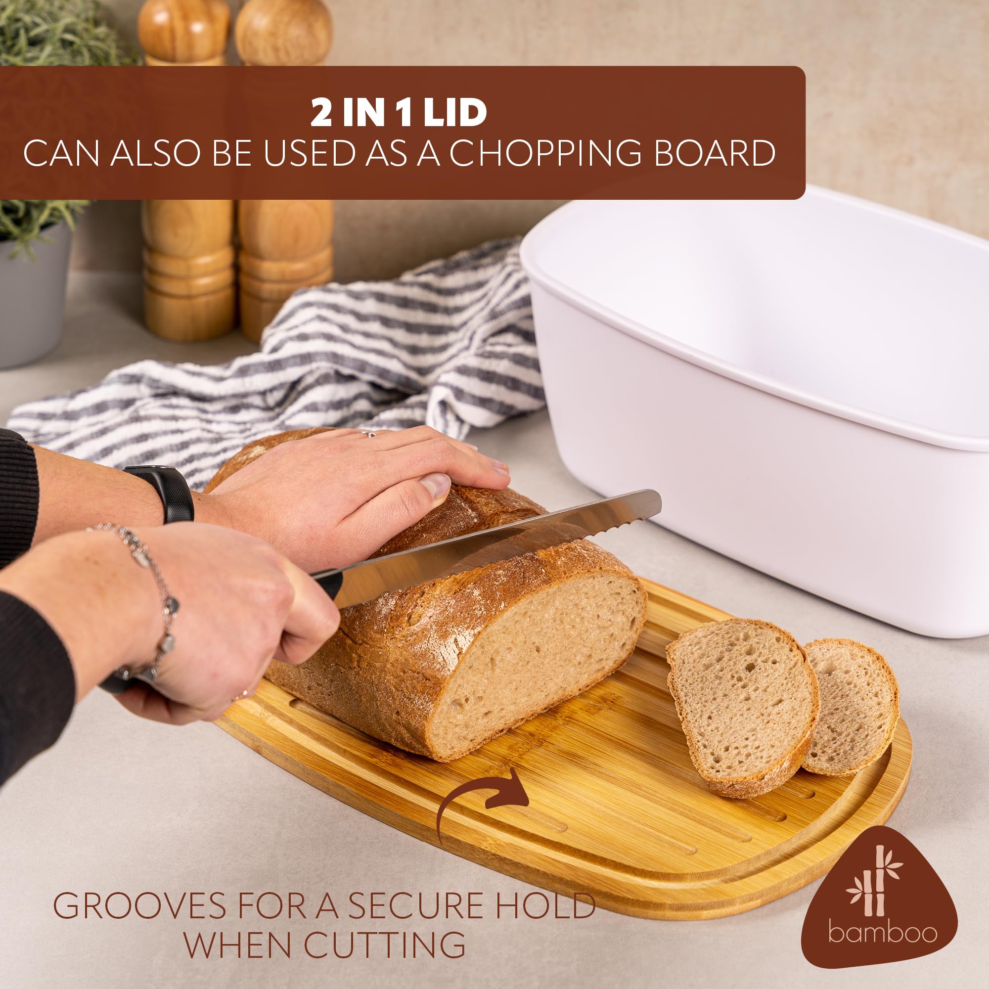 Acquista Contenitore Per Il Pane Per Il Ripiano Della Cucina, Contenitore Per Il Pane A Doppio Strato Con Finestre Trasparenti, Contenitore Per Il Pane Extra Grande, Stile Rustico Rustico In Legno Di