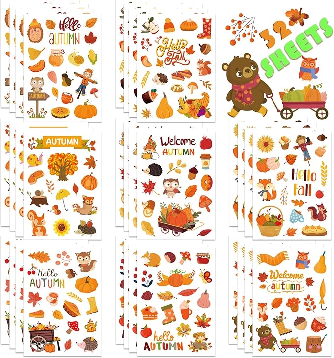 Amazon.com: Fall Stickers Autumn Stickers 640PCS Thanksgiving Stickers ...