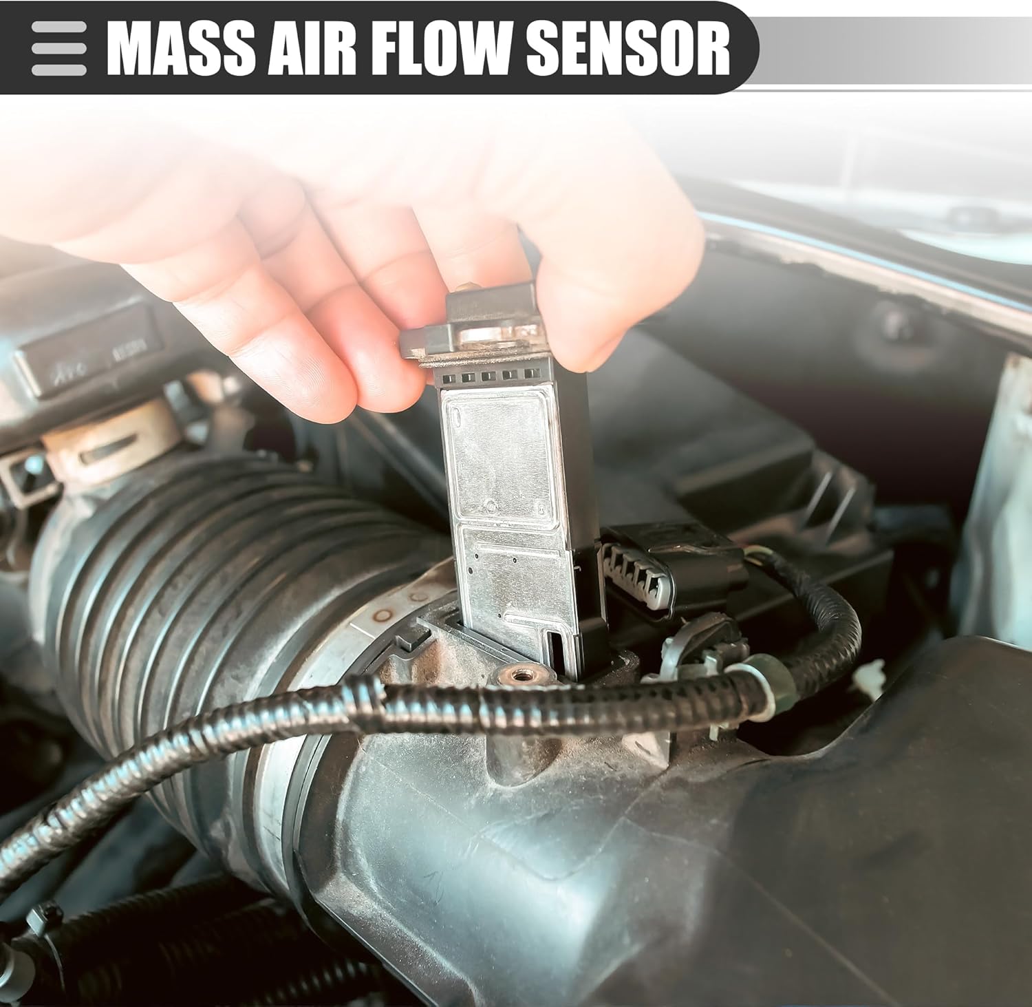 Motoforti Air Flow Sensor Meter, MAF Sensor Airflow Replacement, for Nissan Sentra 2002-2004, Plastic, No.226808J000, Black