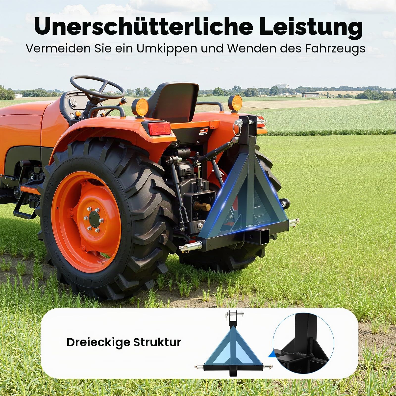MINRS Dreipunkt-Anhängerkupplung Euroaufnahme für Traktoren und Anhänger