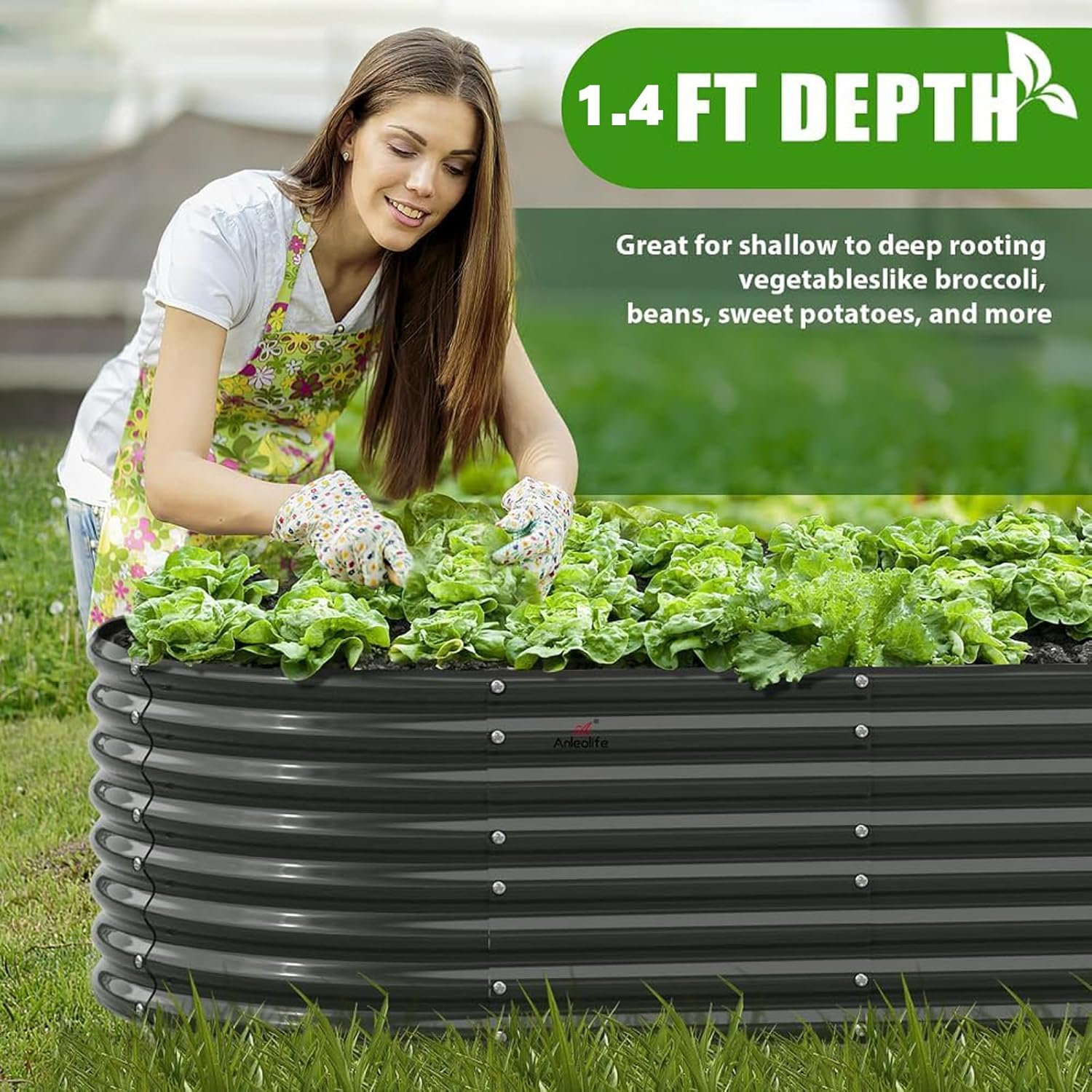 YUHANG Raised Garden Bed Kit,Multi-Size Minimalist Outdoor Planter,Large Bottomless Metal Raised Planter Box,Weather Resistant,for Growing Herbs,Fruits and Flowers,60-240cm (White,240×60×43cm)