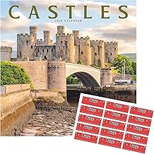 Castles Calendar 2026 | Square Wall Calendar | 16 Months | with Organisational Stickers