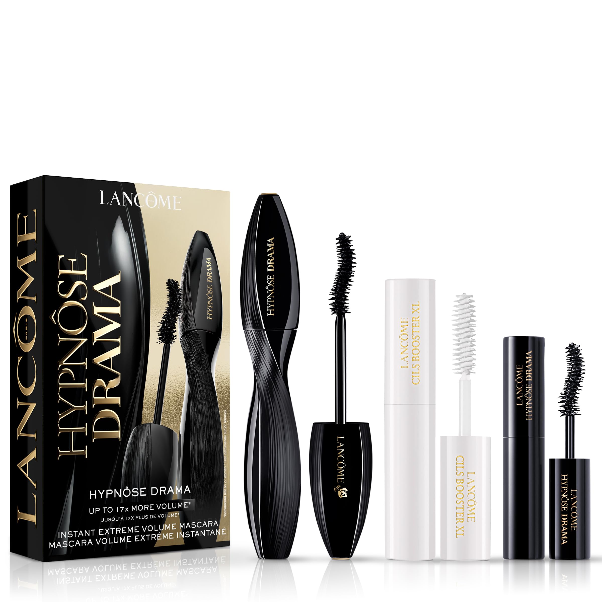 Lancôme Hypnôse Drama Mascara Set, Ultimate Volumising Eye Routine con olio di jojoba, include mascara full size, mascara formato da viaggio e mini Cils Booster XL Primer
