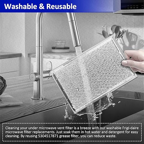 Miniatura 6 de MaxLLTo Paquete de 4 filtros de grasa de repuesto para microondas LG EXV1511B LMH2016SB LMHM2237ST LMV1625B LMV1650ST LMV1831SB LMV2053ST01